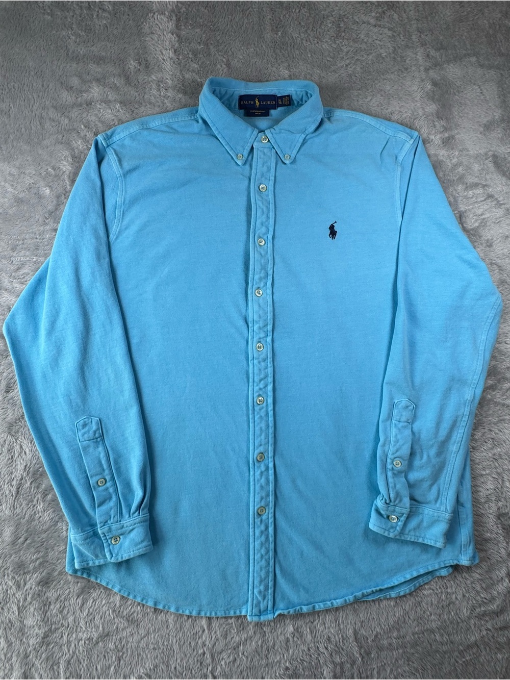 Polo Ralph Lauren Featherweight Mesh Button Down Shirt XL Blue